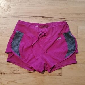 Avia Athletic Running Shorts Fushia Pink Heather Gray Size Small